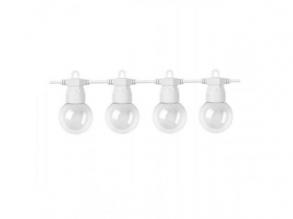 Led fényfüzér , kültéri , E27 , 20 db x 0.5W , 13 m , meleg fehér , fehér , IP65
