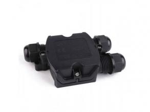 Vízmentes kötődoboz , 3 csatlakozó , kültéri , IP68 , fekete
