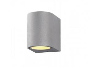 LED lámpatest , GU10 , oldalfali , kerek , 1 irányú , szürke , kültéri , IP44