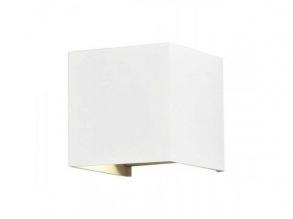 LED lámpatest , oldalfali , szögletes , 2 irányú , 6W , meleg fehér , állítható sugárzási szög , fehér , kültéri , IP44