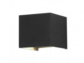 LED lámpatest , oldalfali , szögletes , 2 irányú , 6W , meleg fehér , állítható sugárzási szög , fekete , kültéri , IP44