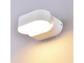 LED lámpatest , oldalfali , kerek , forgatható 355°-ban , 6W , meleg fehér , fehér , kültéri , IP44