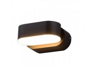 LED lámpatest , oldalfali , kerek , forgatható 355°-ban , 6W , meleg fehér , fekete , kültéri , IP44