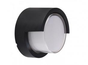 LED lámpatest , oldalfali , kerek , 15W , meleg fehér , fekete , kültéri , IP44