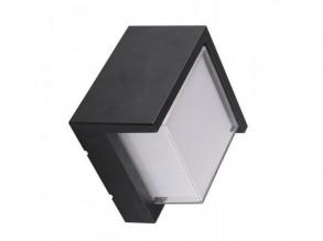 LED lámpatest , oldalfali , négyzet , 15W , meleg fehér , fekete , kültéri , IP44