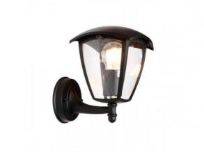 LED lámpatest , E27-es foglalat , oldalfali , kültéri , matt fekete , IP44 , 9301