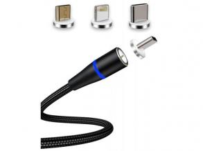 MÁGNESES USB GYORS TÖLTŐ ADATKÁBEL 3 az 1-ben