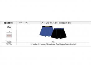 Cat Bs18R Boxerals, Kirly Kk 2 Pár Caterpillar férfi fehérnemű kék/fekete színű L-es méretű