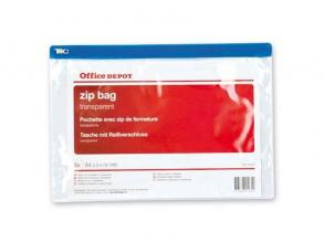 Office Depot A4 5db/cs áttetsző cipzáras tasak