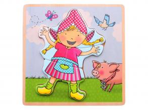 Fien & Teun fa puzzle Fien - 5 darabos