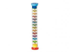 Esőrúd - esőcsináló ritmushangszer játék, 34 cm, O 5,5 cm, fa/műanyag, fémgolyókkal