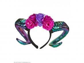 Birka szarv fejdísz virágokkal