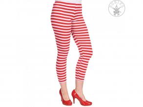 Csíkos leggings - piros/fehér női jelmez