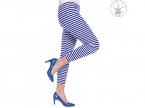 Csíkos leggings - kék/fehér női jelmez