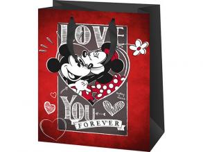 Mickey és Minnie egér mintás méretű exkluzív ajándéktáska 18x10x23cm