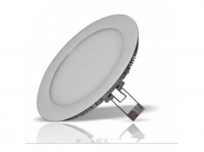 LED panel , 12W , süllyesztett , kerek , hideg fehér , AL
