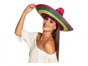 Színes szombreró kalap, 49 cm