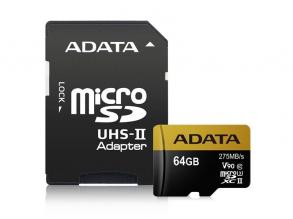 ADATA 64GBSD micro Premier ONE (SDXC Class 10 UHS-II U3) (AUSDX64GUII3CL10-CA1) memó kártya+adapter