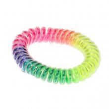 Spirál műanyag karkötő, szivárvány, O 5 cm