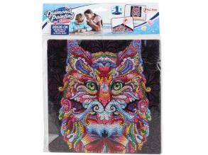 Gyémántszemes kirakó: Macska gyémántfestő szett 20x20cm