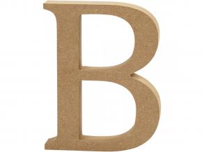 Natúr B betű MDF fából - 13 cm - 1 db