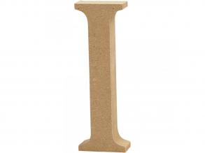Natúr I betű MDF fából - 13 cm - 1 db