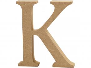 Natúr K betű MDF fából - 13 cm - 1 db