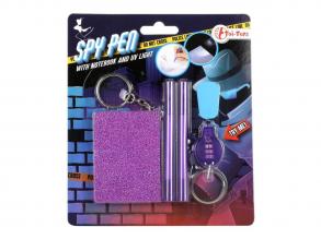 Spy Pen titkosíró szett: jegyzetfüzet, toll, UV-lámpa