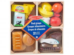 Melissa&Doug: Élelmiszerek ládákban fa játékszett - Spin Master