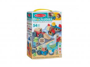 Mellissa & Doug fa építőkocka járműszett