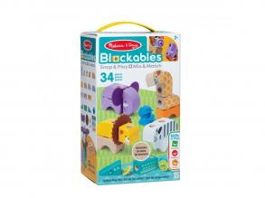Melissa & Doug fa építőkocka szafari játék szett