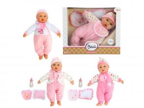 Baby Beau Baba cumisüveggel és előkével, 40cm