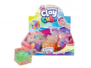 Puha nyomogatós gyurmával töltött kocka, színes, többféle, 1 db