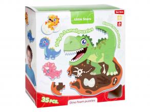 Little Stars habszivacs padló puzzle, dino, 36 darabos.