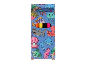 Mini színes ceruzák - Vizi állatok 6db-os