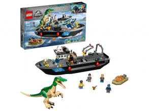 LEGOŽ Jurassic World Baryonyx dinoszaurusz szökés csónakon 76942