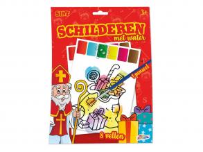 Télapós vízzel festés