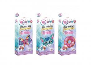 Gyémántfestéses kulcstartó készítő szett, 3 féle, 1 db