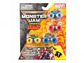Marvel Monster Jam Mini autók, 5 db-os csomag