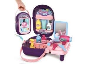 Hordozható 25 db-os fodrász szett lila táskában