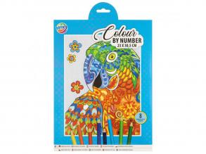 Színezés számok szerint 23 x 30,5 cm, 8 ceruza 3 különböző, 1 db