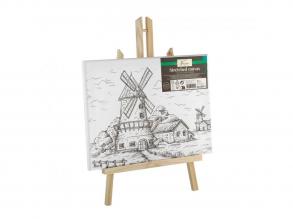 Festővászon nyomtatott mintával 30 x 22,5 cm, 280 gr/m2, festőállvánnyal