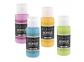 Akrilfesték-készlet, 24 tubussal (24 x 59 ml) és 12 ecsettel