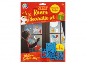 Mikulás ablakdíszítő szett, 3 lap A4 + 4 filctoll