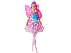 Barbie Dreamtopia: Tündér baba rózsaszín hajjal, levehető szárnnyal - Mattel
