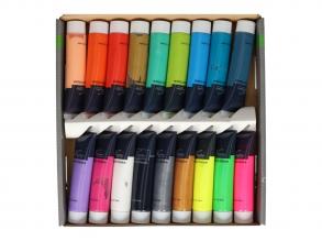 Akrilfesték fluoreszkáló és fémes színek, 18x36 ml