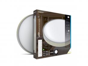 Led lámpatest , mennyezeti , kerek , 2 x 48W , CCT , dimmelhető , ezüst keret , távirányítóval , Modee