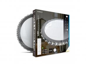 Led lámpatest , mennyezeti , kerek , 2 x 48W , CCT , dimmelhető , kristály keret , távirányítóval , Modee