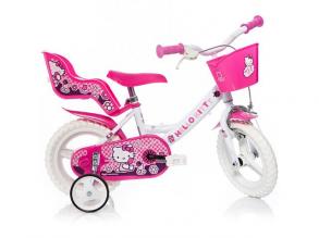 Hello Kitty rózsaszín-fehér kerékpár 12-es méretben