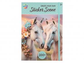 Nagy lovas matricás album, 200+ darabos